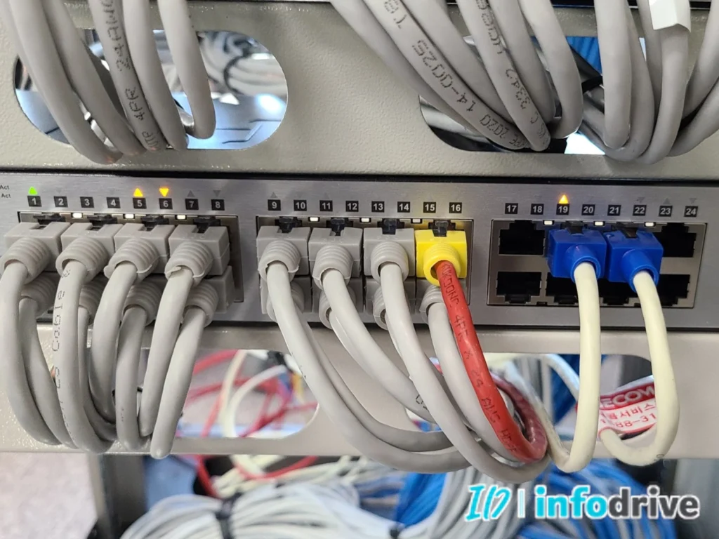 스위치 허브 랜포트 LED 상태 확인