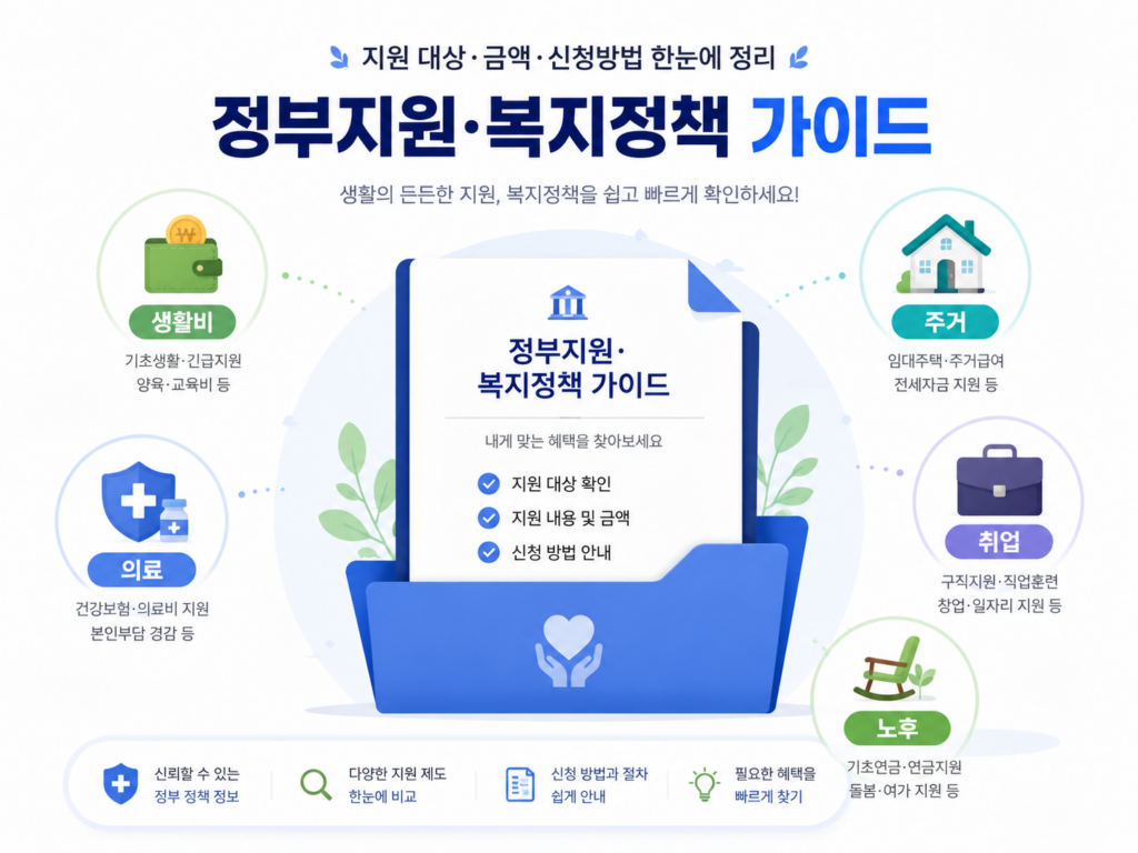 정부지원 복지정책 분야별 안내