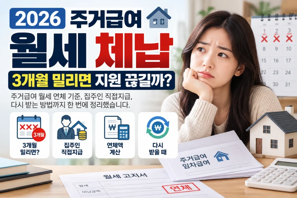 2026 주거급여 월세 체납 3개월 임대인 직접지급