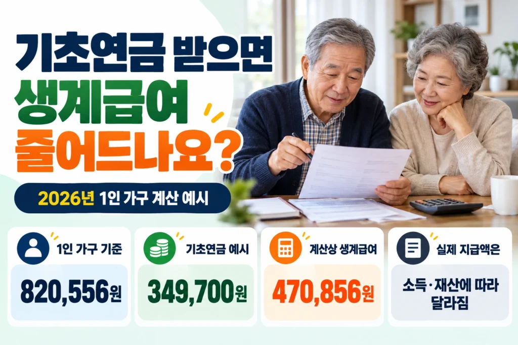 기초연금 받으면 생계급여 줄어드는 금액 계산